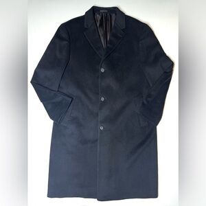 Calvin Klein Men's Black Wool-Blend Overcoat Jacket Size - 44 Reg